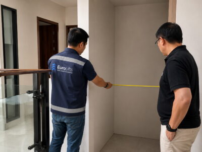 ukuran kabin, shaft dan cut out lift rumah